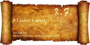 Klinko Fanni névjegykártya