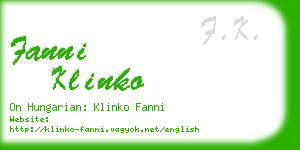 fanni klinko business card